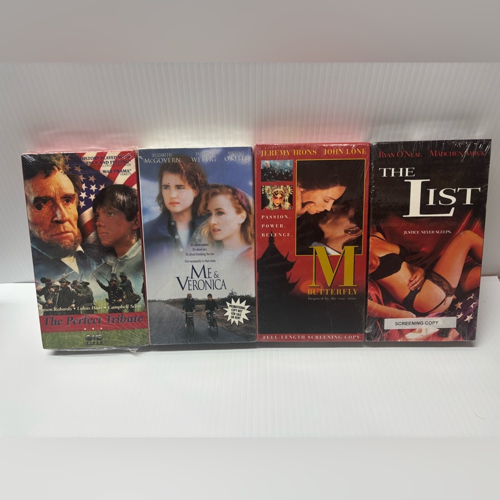Lot 4 Rare VHS Screening Copies Promo Not For Rental Video Store Screeners RARE